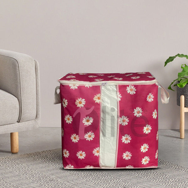 120 GSM Non Woven Storage Bag In Floral Print (Pink)