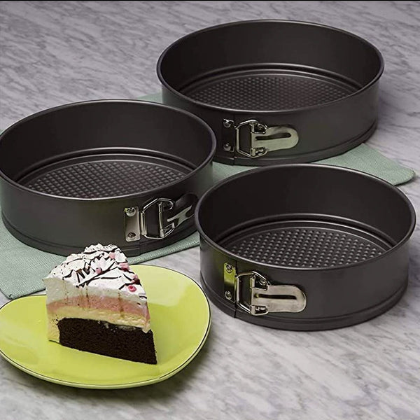 3 Pcs Carbon Steel Non-Stick Springform Cake Pan / Pans With Removable Bottom