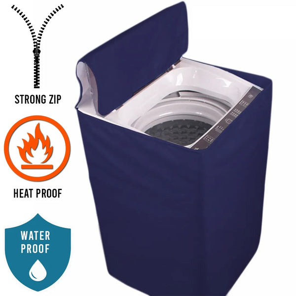 Blue Color Zip Open Close 100% Waterproof Top Loaded Washing Machine Cover (All Sizes Available)