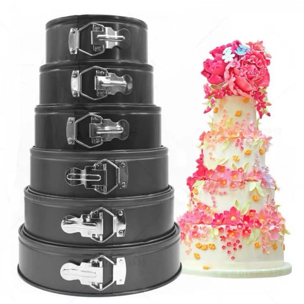 6 PCS Metal Round Shaped-Cake Baking Pan Set/Non Stick Oven Baking Trays/Cake Mold Bakeware