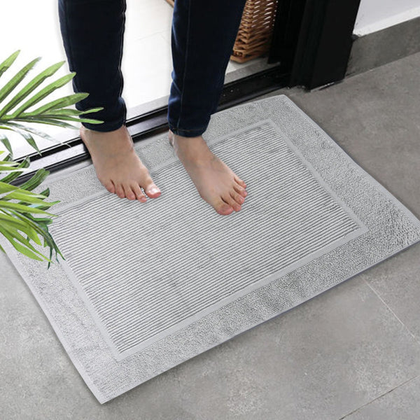100% Cotton Bath Rug Mat – 12″ x 18″ In Powder Grey Color
