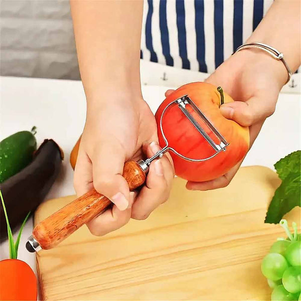 Stainless Steel Peeler With Wooden Handle, Wooden Vegetable Peeler