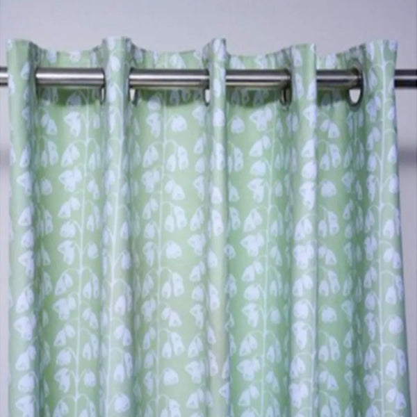 Floral Printed Cotton Eyelet Curtain (66″x 72″)