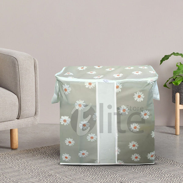 120 GSM Non Woven Storage Bag In Floral Print (Grey)