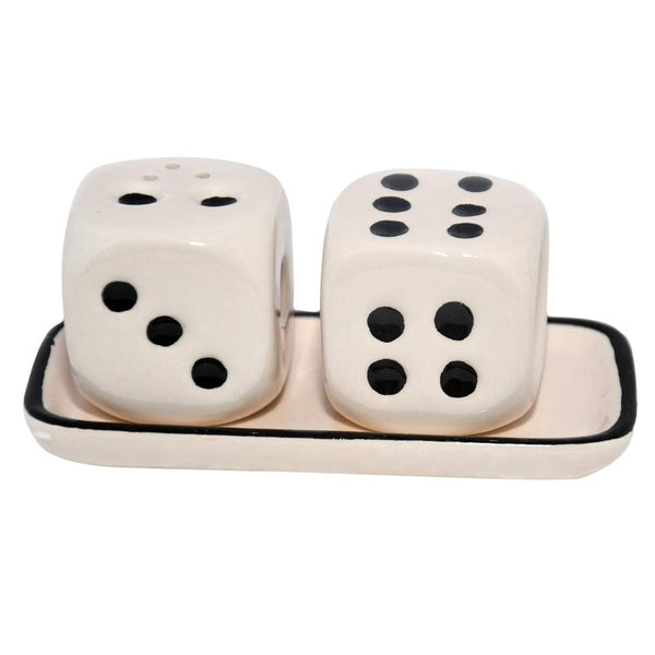 MRC Dice Shaped Salt and Pepper Shaker With Ceramic Tray (AHJ)