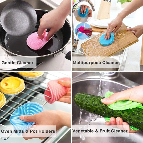 1 Piece Multi-Purpose Silicone Dishwashing Sponge / Kitchen Scrubber (FJ)