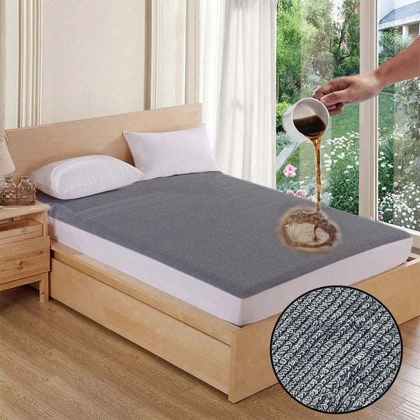 Jointless Recommended Premium & Export Quality Terry Cotton 100% Waterproof Fitted Style Mattress Protector- Grey Color