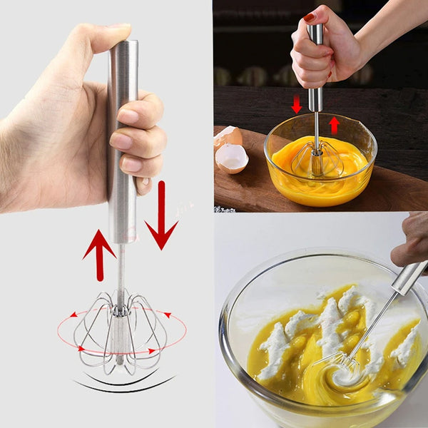 Multi Purpose Semi Automatic Stainless Steel Egg Beater