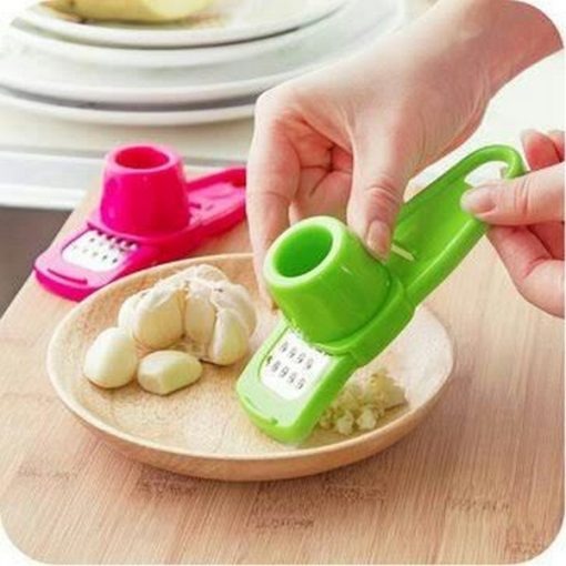 Shunhang Plastic Garlic grater With Stainless Steel Blade – Green Silver