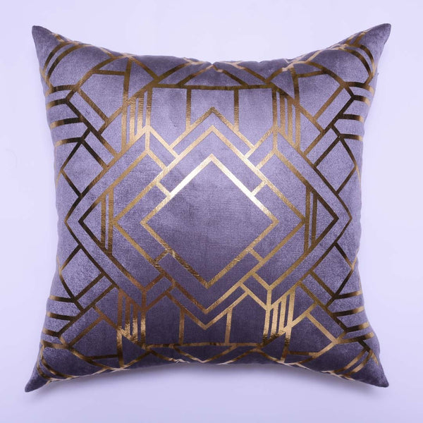 Luxury Foil print Grey Valvet Cushions Cover 16″ x 16″ 1040282