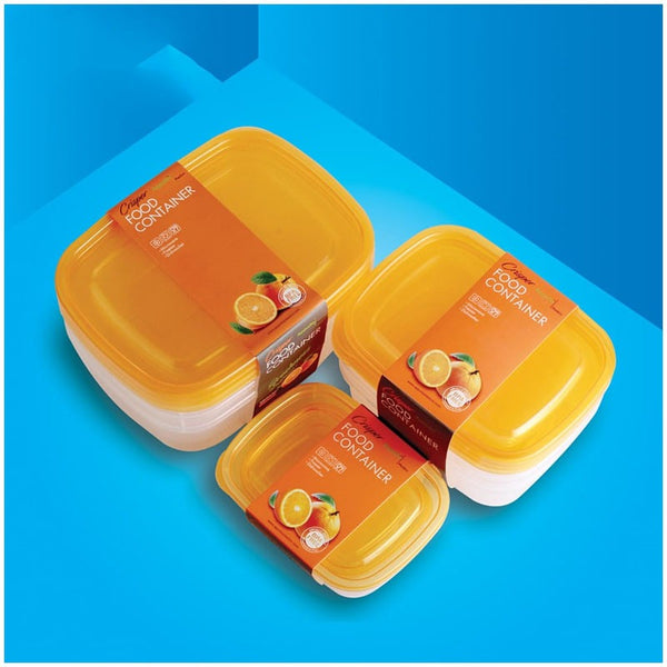 Crisper Food Container / Food Storage Boxes in Rectangle Shaped In orange Color ( Medium)