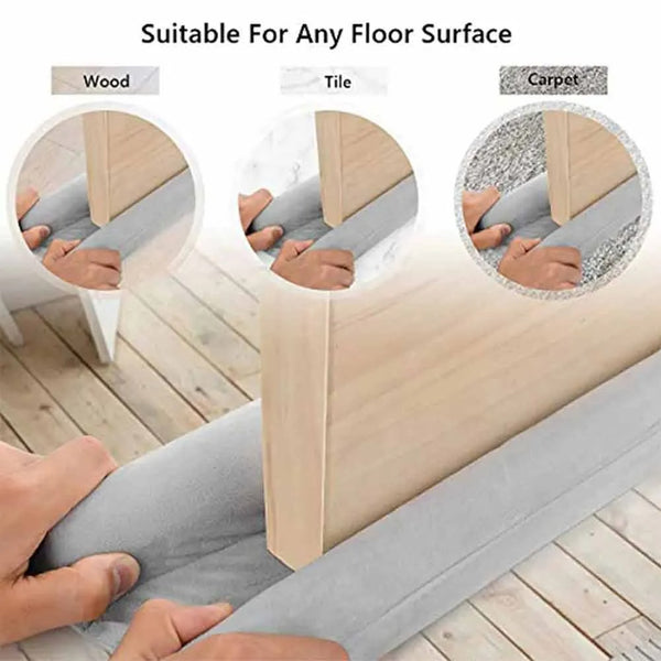 Door Draft & Dust Stopper / Double Sided Door Bottom Insulator In Grey Color