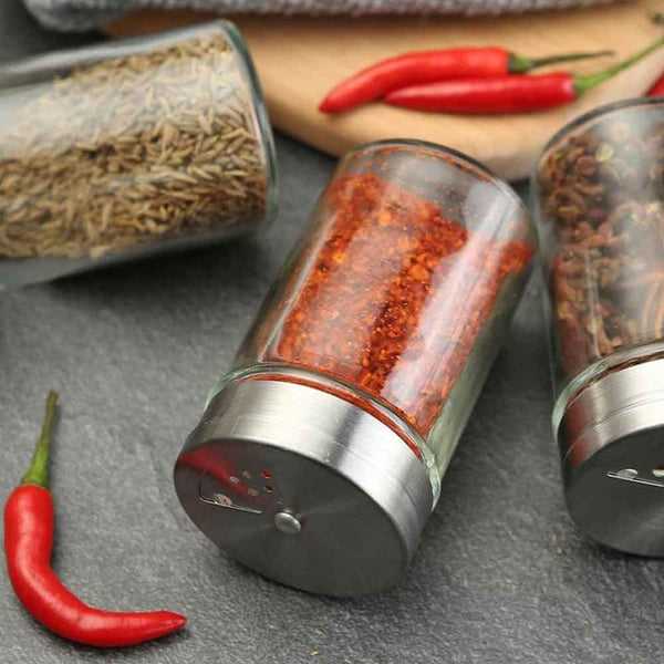 1 Pcs Stainless Steel Spice Jar / Seasoning Cans With Rotating Lid