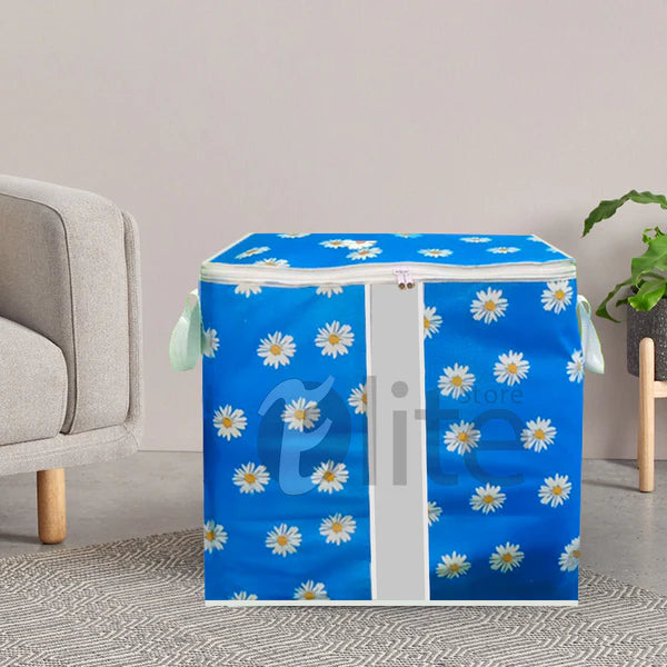 120 GSM Non Woven Storage Bag In Floral Print (Blue)