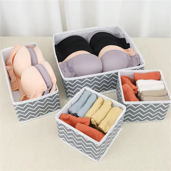 Pack of 3 Drawer Organizers-Wavy Grey