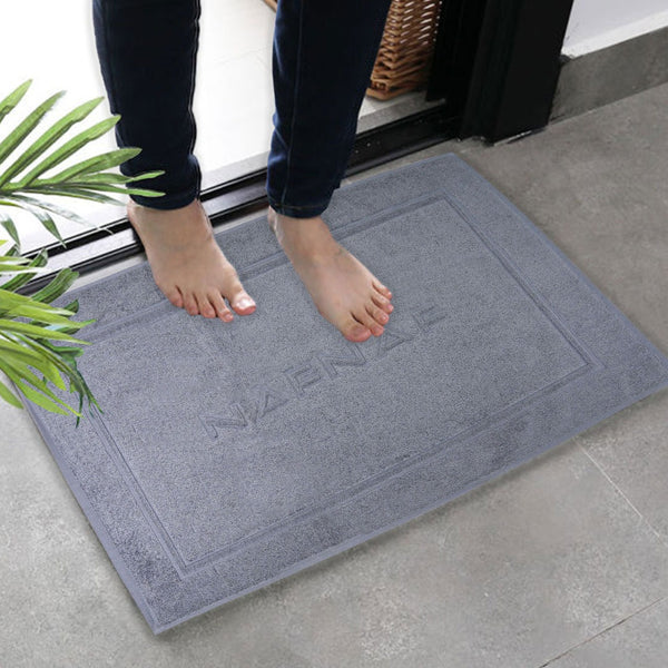 100% Cotton Bath Rug Mat – 12″ x 20″ In Dark Grey Color