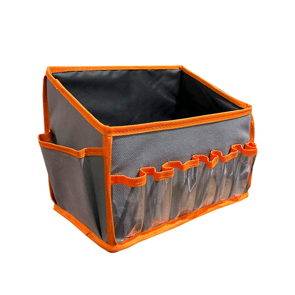 Dressing Table Organizer ( Grey With Orange Piping )