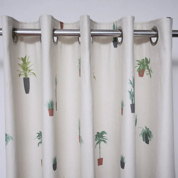 Floral Printed Cotton Eyelet Curtain (66″x 72″)