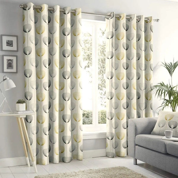 Floral Printed Cotton Eyelet Curtain (66″x 72″)