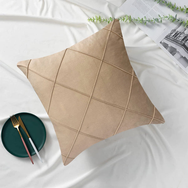 Luxury Velvet Embellished Cushion Cover In Skin Color 16″ x 16″1040530
